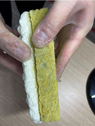 Рисунок образцов минеральной ваты Э и монтажной пены К